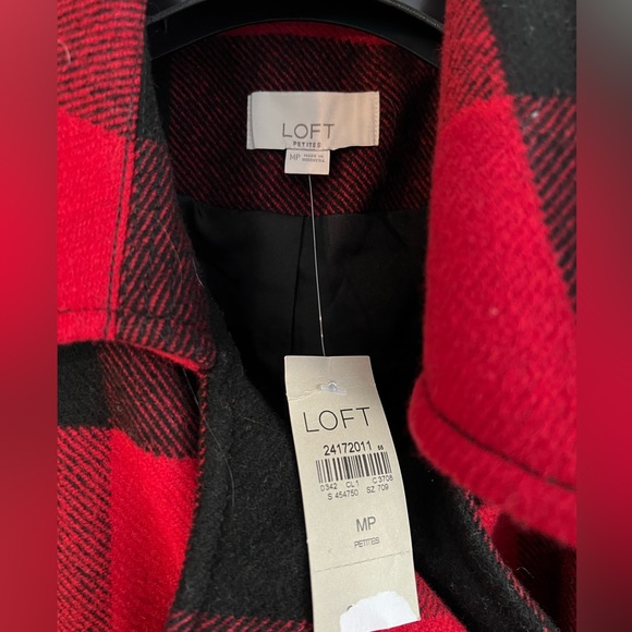 NWT Loft Buffalo Plaid Jacket Size Medium Petite - Picture 2 of 4